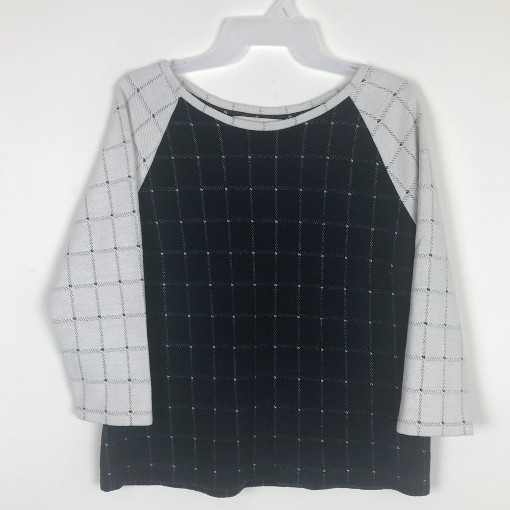 Ann Taylor Loft Square Plaid Conservative Top
